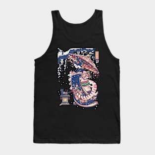 Japanese Girl With Dragon and Cats T-Shirt 09 Tank Top